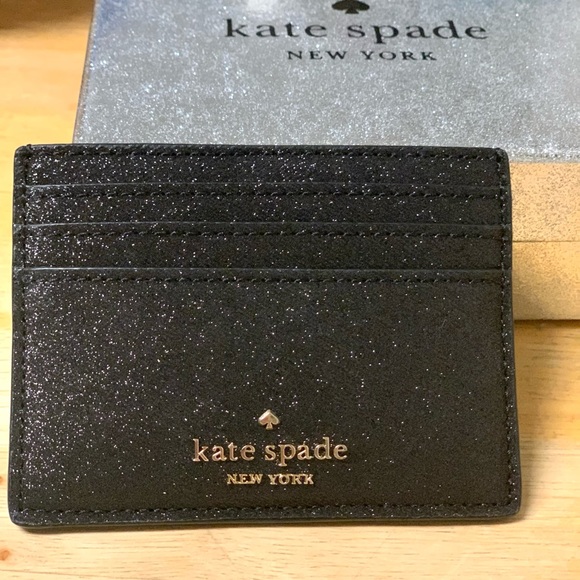 kate spade Accessories - *🌟HOST PICK x 3🌟* NWT Kate Spade Shimmy Glitter boxed small cardholder, Black